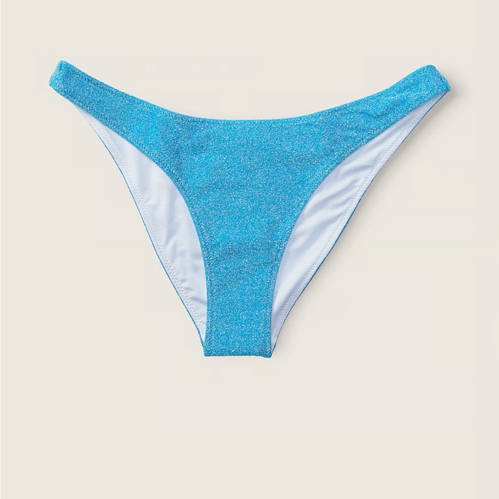 PINK Victoria’s Secret Blue Shimmer Cheeky Bottoms, L